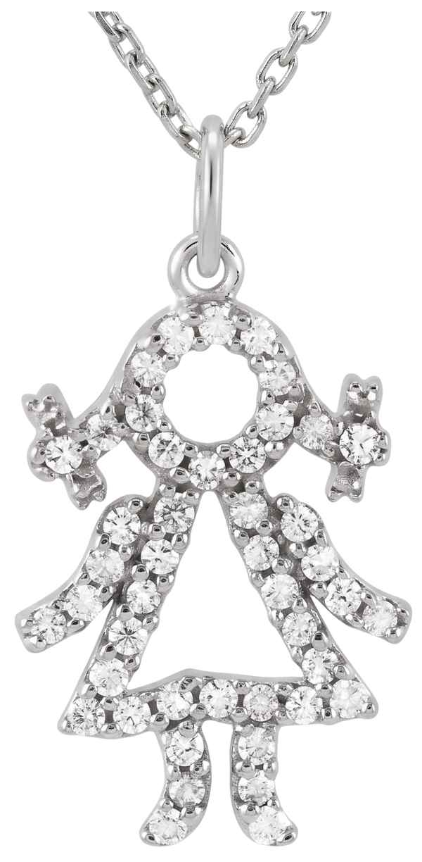 La Petite Fille, Diamond Girl Kids Necklace