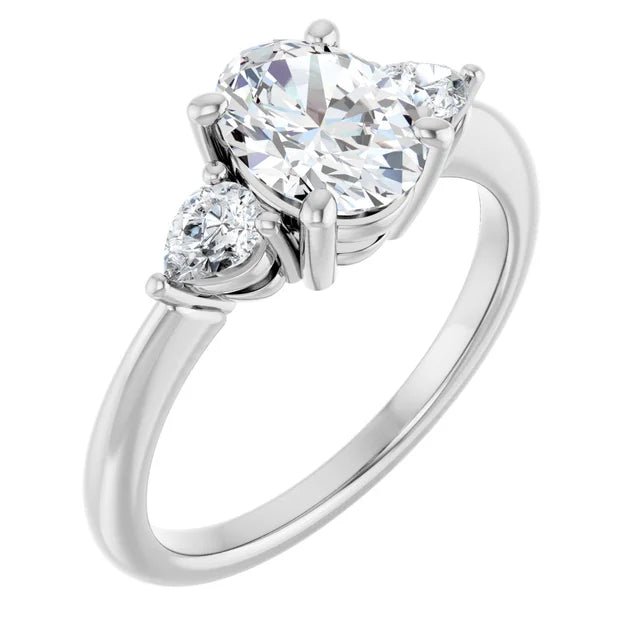 Three-Stone Engagement Ring - Oval Cut