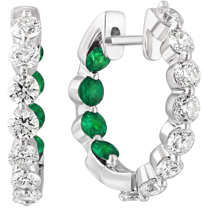 Verger Médicis Diamond Emerald Hoop Earrings