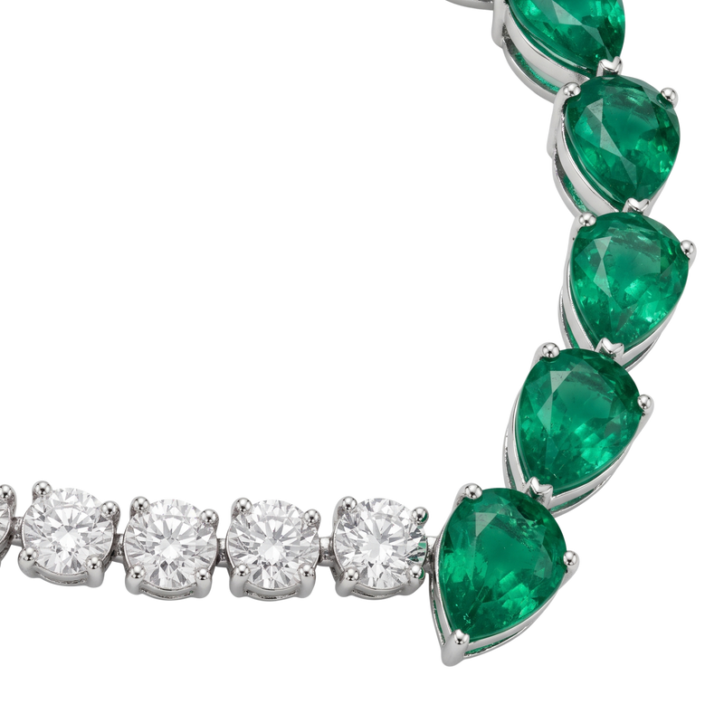 Éclat de Versailles, Pear Emerald Cascade Necklace