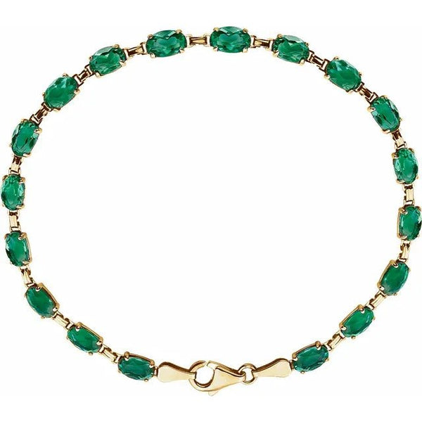 Oval Cut Ruby or Emerald Bracelet