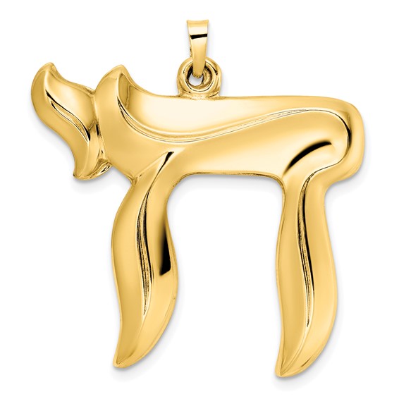 Chai Symbol Pendant, Yellow Gold