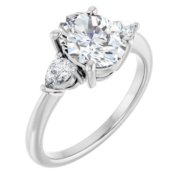 Three-Stone Engagement Ring - Oval Cut