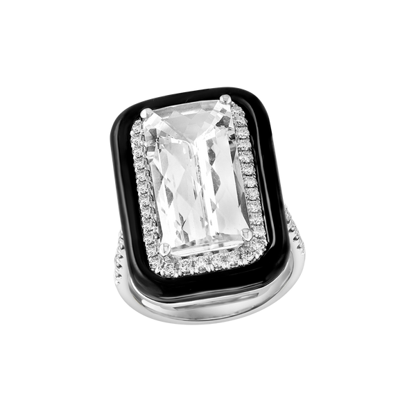 Nébuleuse Colorless Topaz & Diamonds