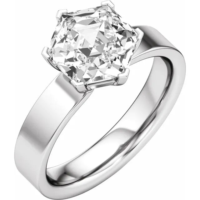 Hexagon Cut Engagement Ring