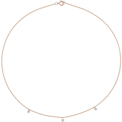Les Petits Etoiles, 3-Stone Diamond Station Necklace