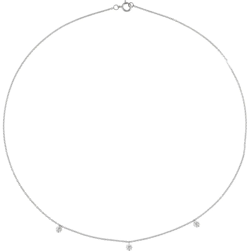 Les Petits Etoiles, 3-Stone Diamond Station Necklace