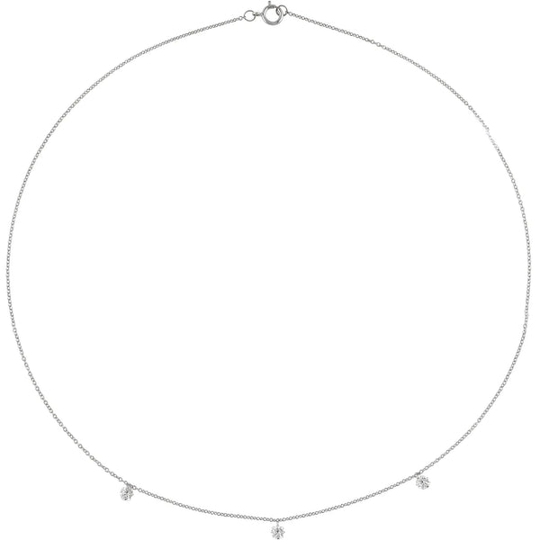 Les Petits Etoiles, 3-Stone Diamond Station Necklace