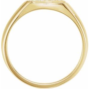 Grand Square Diamond Signet with Natural Diamonds
