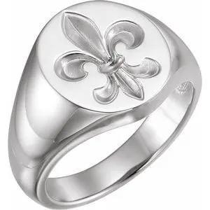 Lustre de Versailles, Gold Fleur-de-Lis Signet Ring