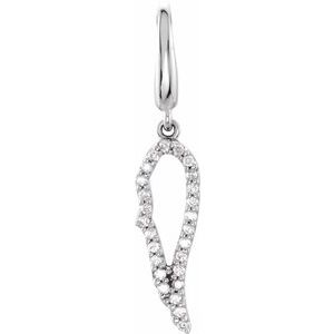 Natural Diamond Angel Wing Charm Pendant