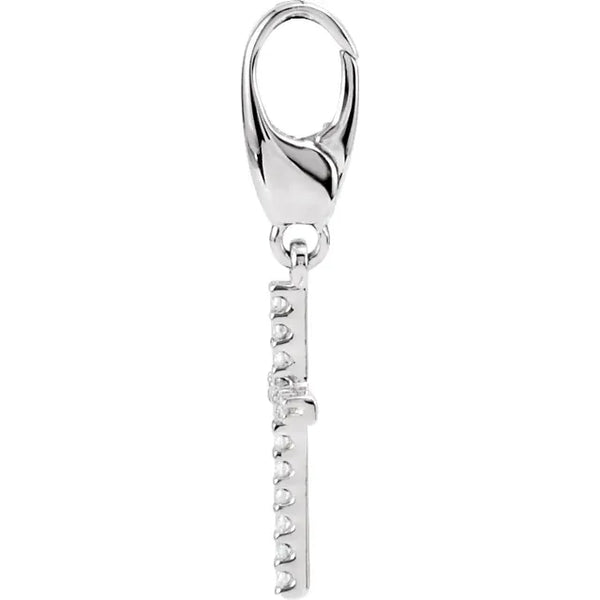 Natural Diamond Cross Charm Pendant
