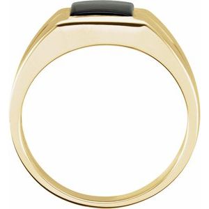 Natural Onyx Bezel Signet Ring