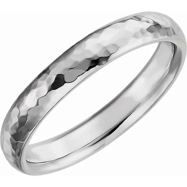Comfort-Fit Half Round Band with Hammer Finish