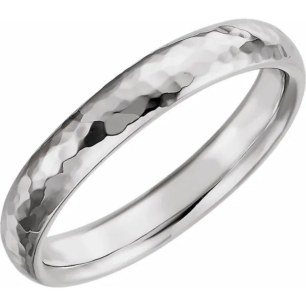 Comfort-Fit Half Round Band with Hammer Finish