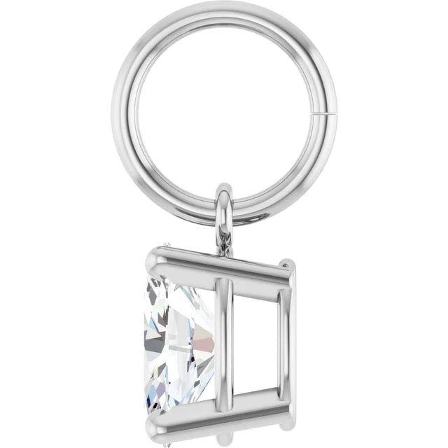 Natural Diamond Oval Charm Pendant