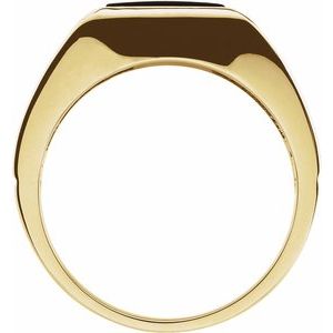 Natural Onyx Bezel Signet Ring