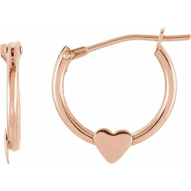 Le Cœur de Versailles, 14K Yellow Gold Heart Hoop Earrings