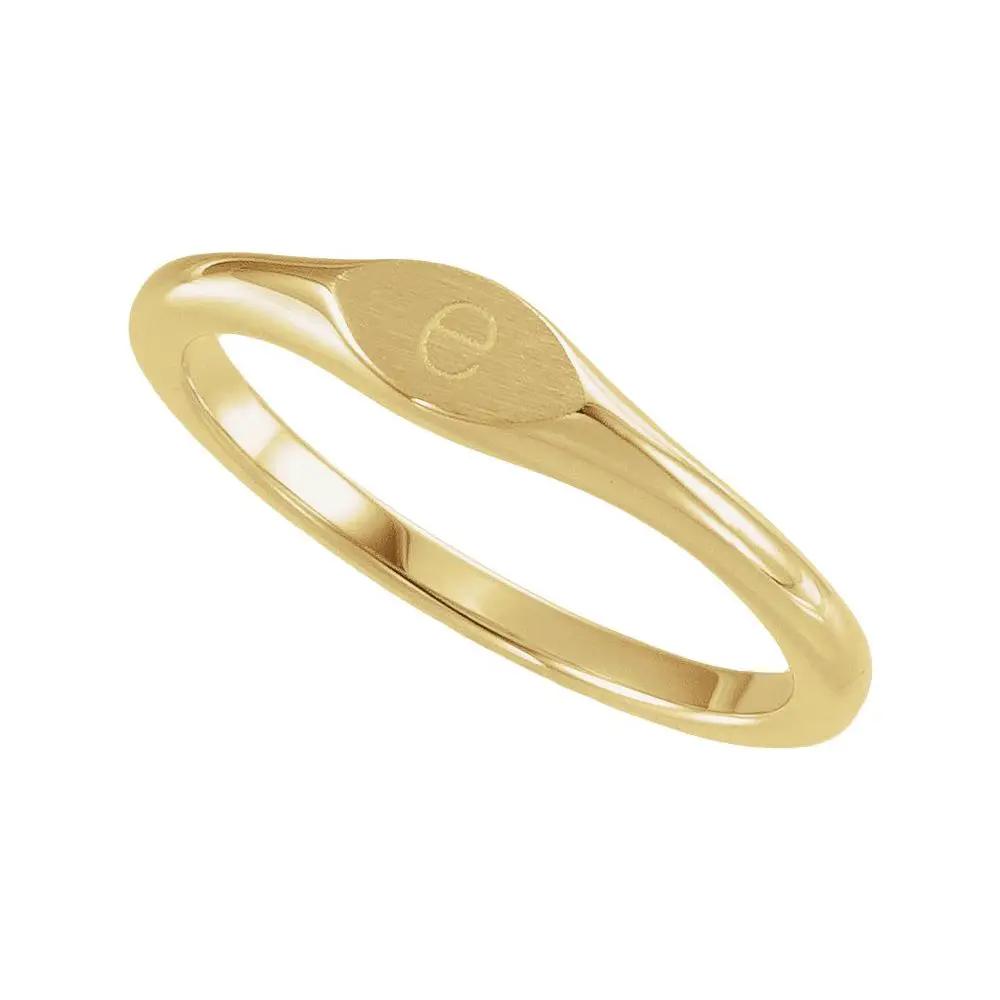 Gordes Autrement, 14K Gold Oval Initial Signet Ring