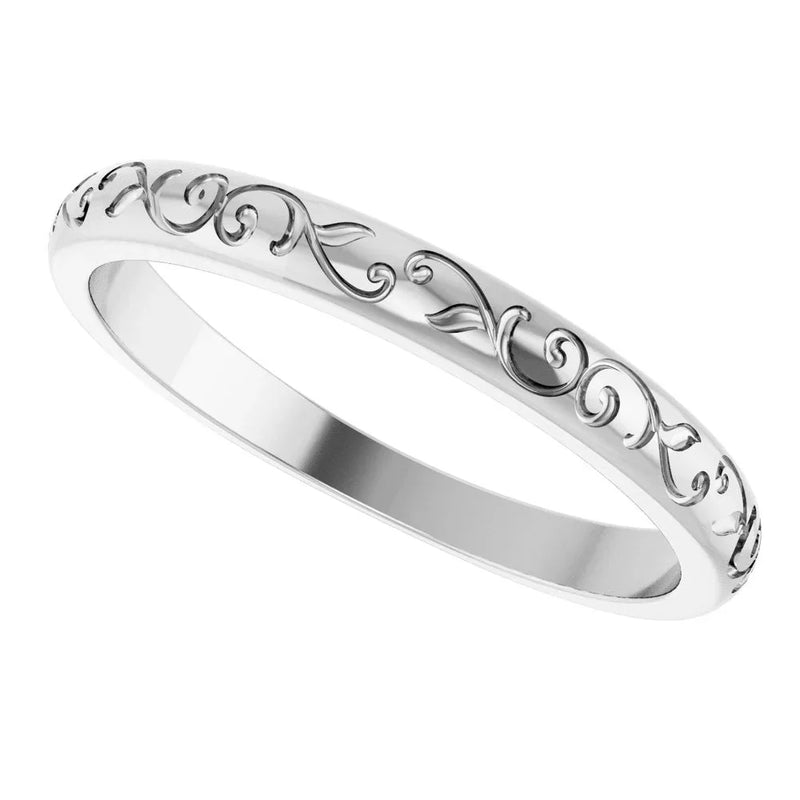 Murmure du Louvre, Rose Gold Scroll Stackable Ring