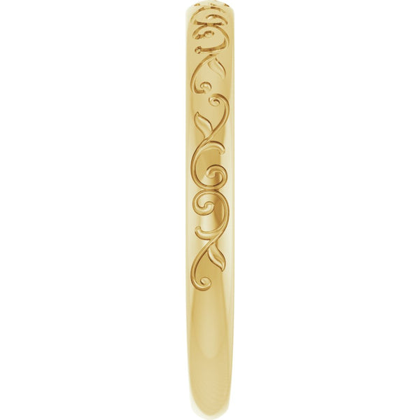 Murmure du Louvre, Rose Gold Scroll Stackable Ring