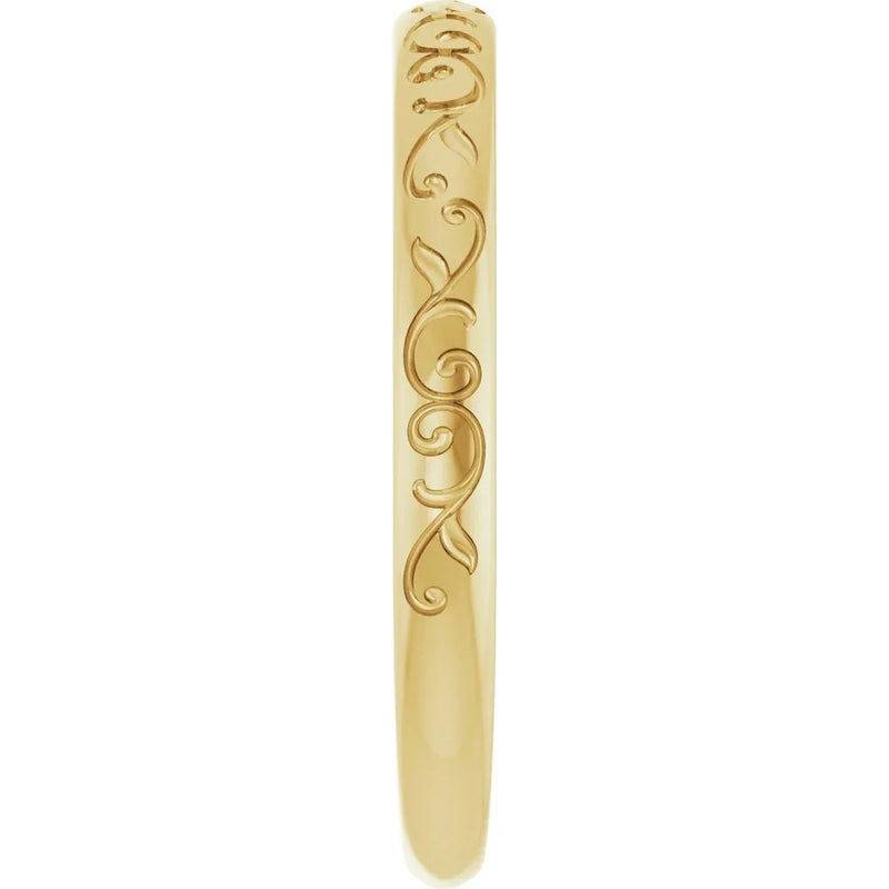 Murmure du Louvre, Rose Gold Scroll Stackable Ring