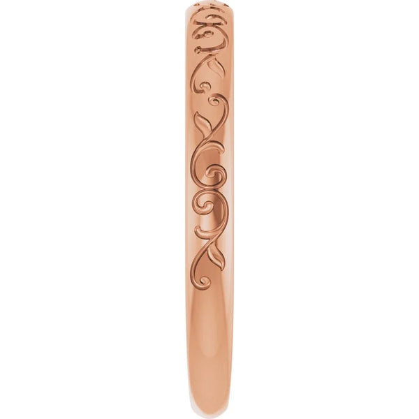 Murmure du Louvre, Rose Gold Scroll Stackable Ring