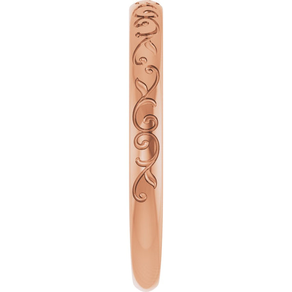 Murmure du Louvre, Rose Gold Scroll Stackable Ring