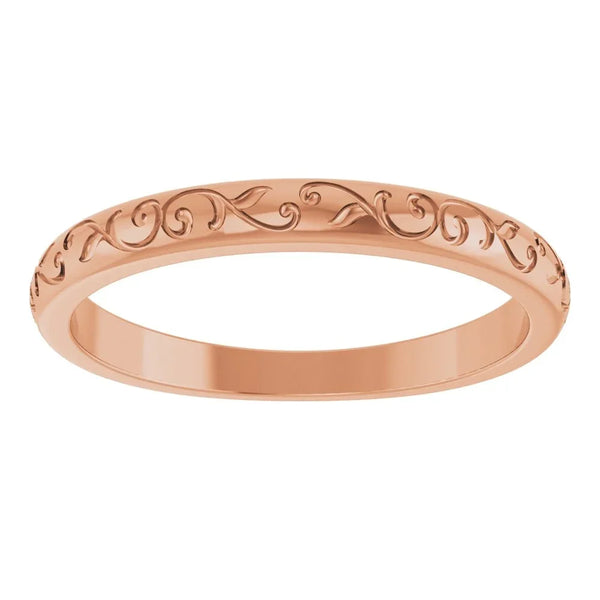 Murmure du Louvre, Rose Gold Scroll Stackable Ring