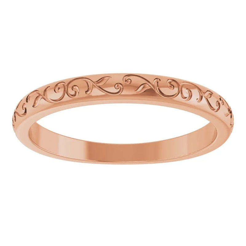 Murmure du Louvre, Rose Gold Scroll Stackable Ring