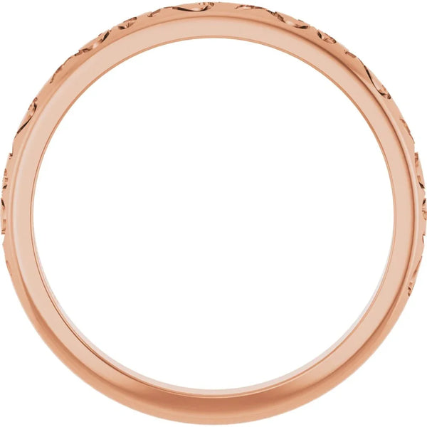 Murmure du Louvre, Rose Gold Scroll Stackable Ring