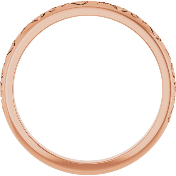 Murmure du Louvre, Rose Gold Scroll Stackable Ring