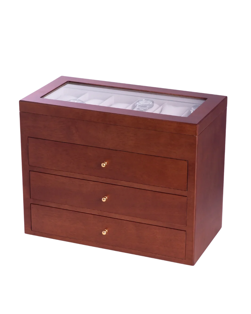 L'Écrin Royal de Giverny, Cherry Wood & Glass Watch Box
