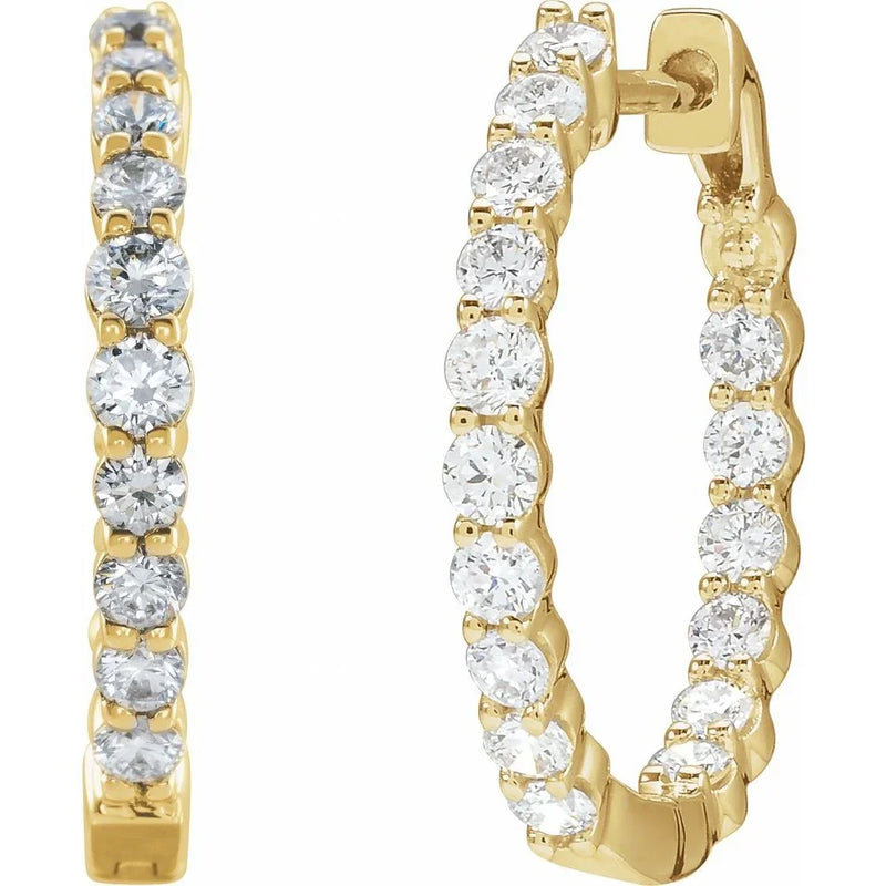 Rayon du Marais, Diamond Inside-Outside Hoop Earrings