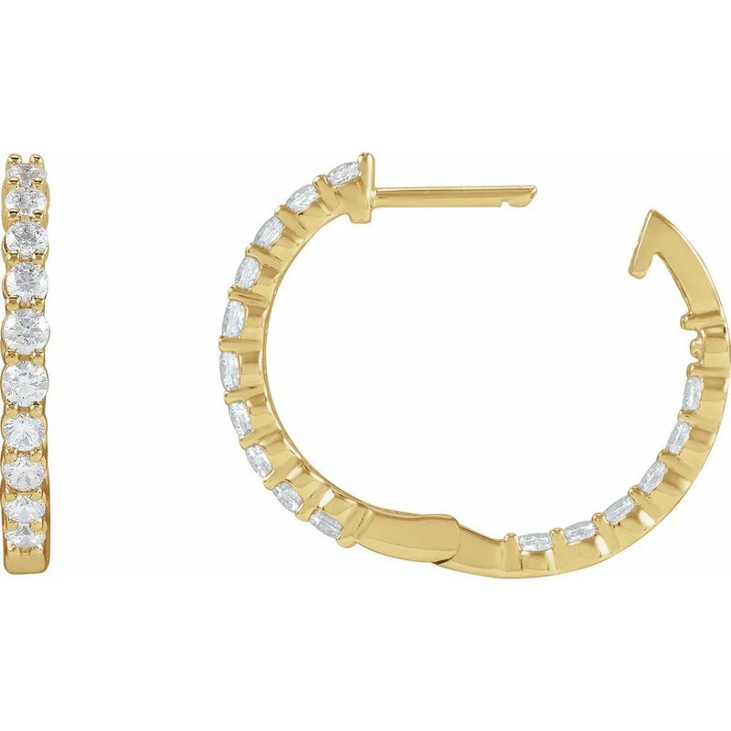 Rayon du Marais, Diamond Inside-Outside Hoop Earrings