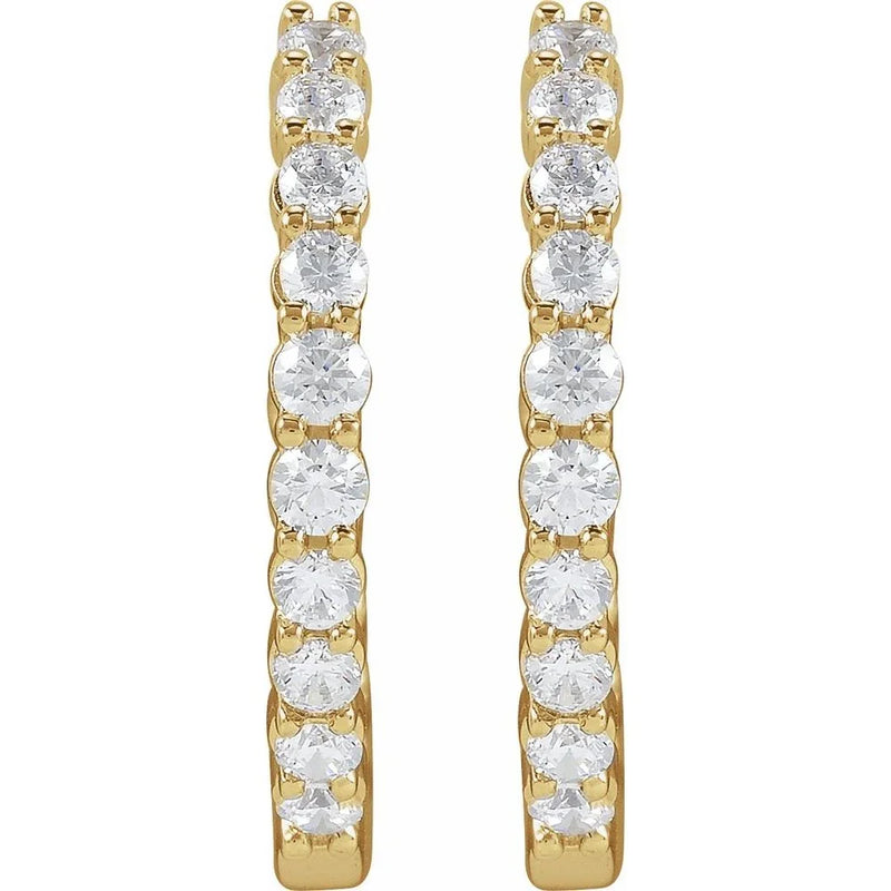 Rayon du Marais, Diamond Inside-Outside Hoop Earrings
