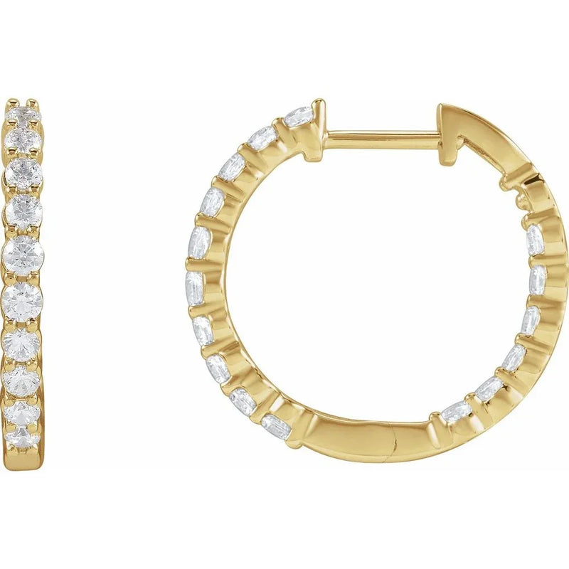 Rayon du Marais, Diamond Inside-Outside Hoop Earrings