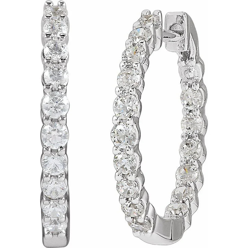 Rayon du Marais, Diamond Inside-Outside Hoop Earrings