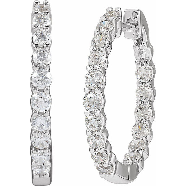 Rayon du Marais, Diamond Inside-Outside Hoop Earrings