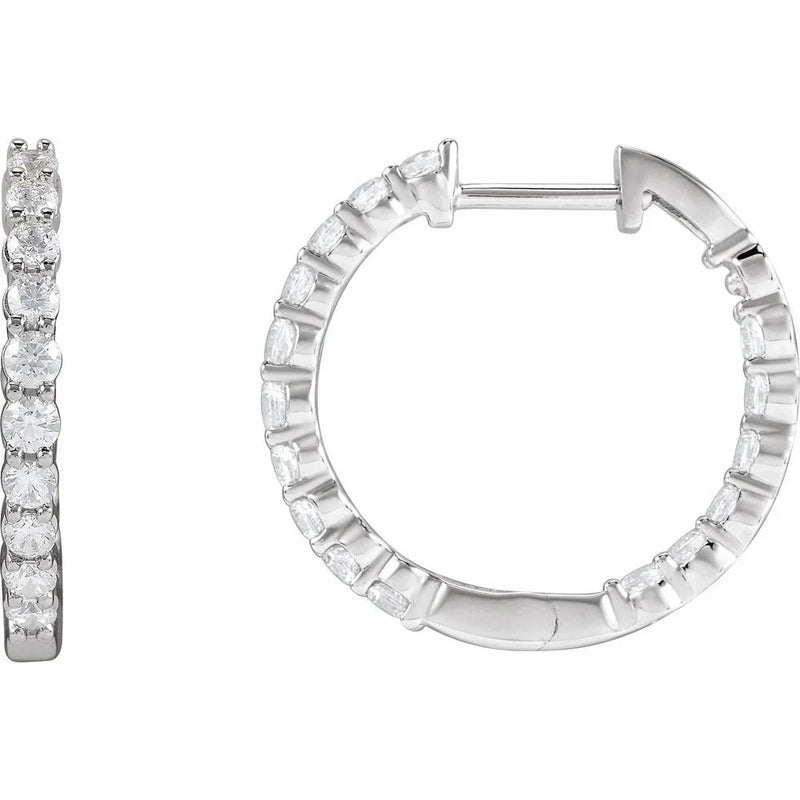 Rayon du Marais, Diamond Inside-Outside Hoop Earrings