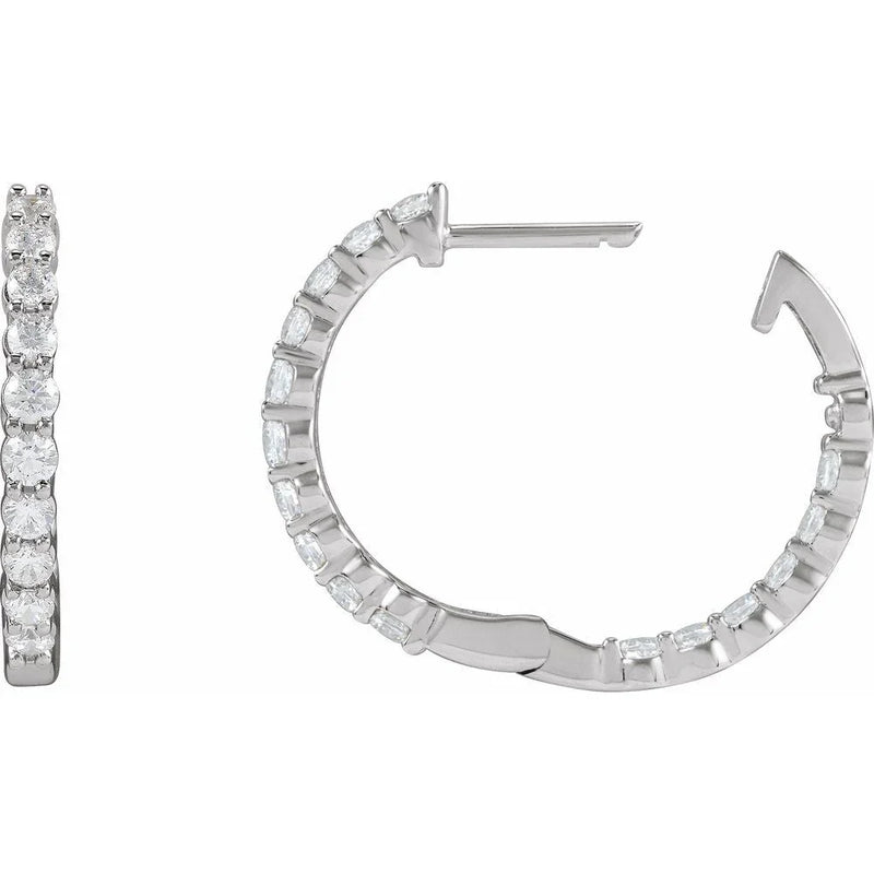Rayon du Marais, Diamond Inside-Outside Hoop Earrings