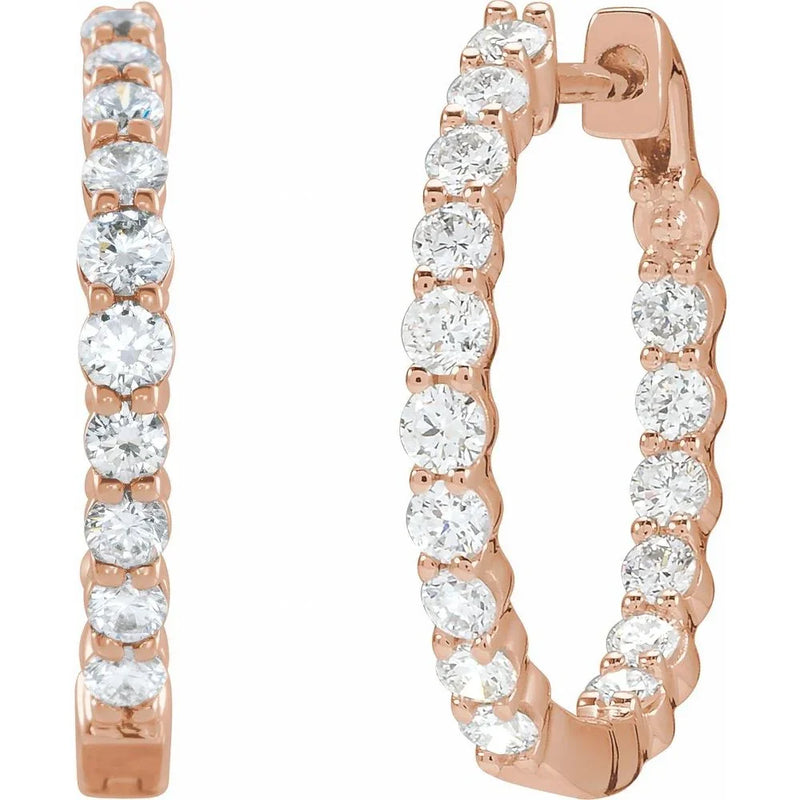 Rayon du Marais, Diamond Inside-Outside Hoop Earrings