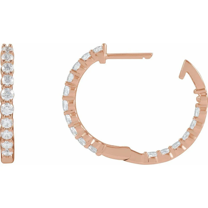 Rayon du Marais, Diamond Inside-Outside Hoop Earrings