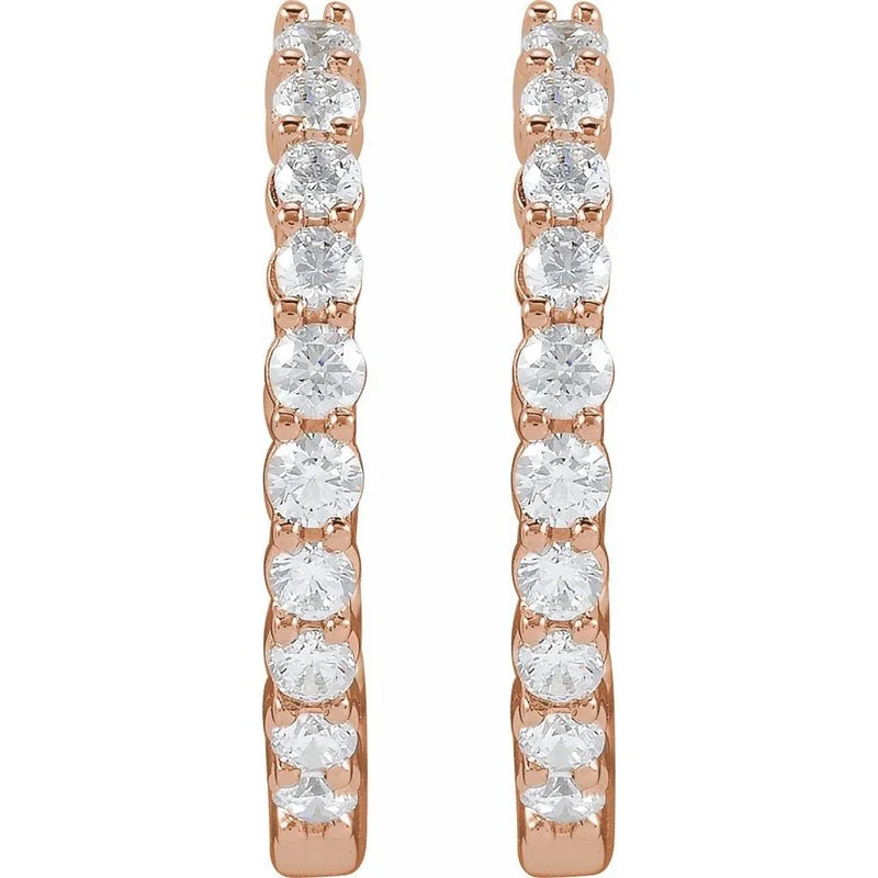 Rayon du Marais, Diamond Inside-Outside Hoop Earrings