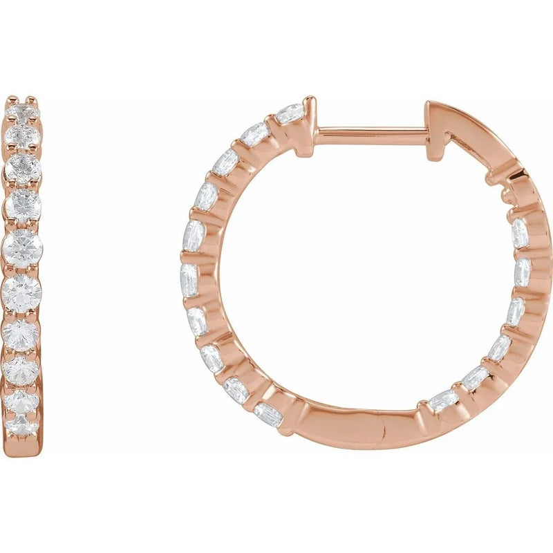 Rayon du Marais, Diamond Inside-Outside Hoop Earrings