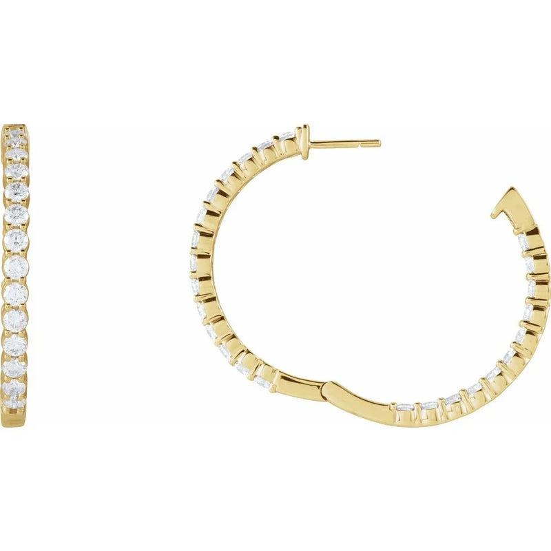 Rayons de Montmartre, Diamond Hinged Hoop Earrings