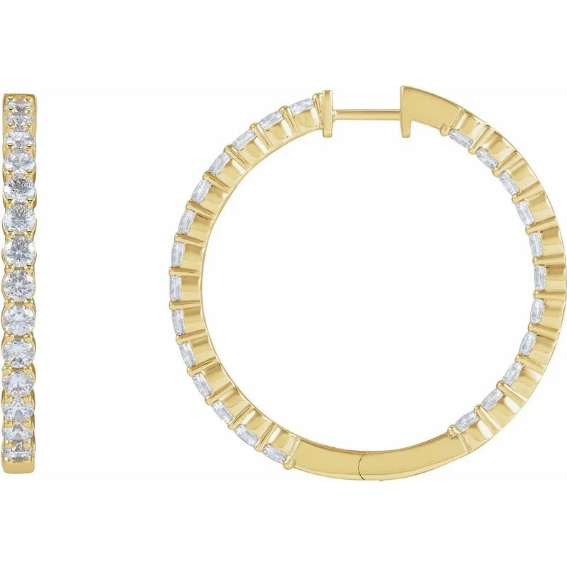 Rayons de Montmartre, Diamond Hinged Hoop Earrings