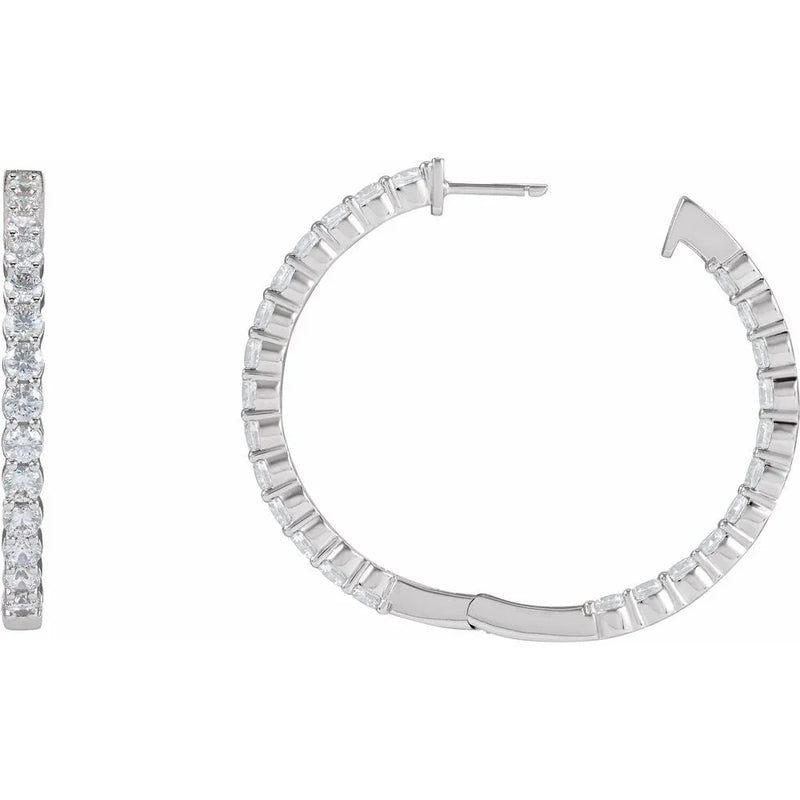 Rayons de Montmartre, Diamond Hinged Hoop Earrings