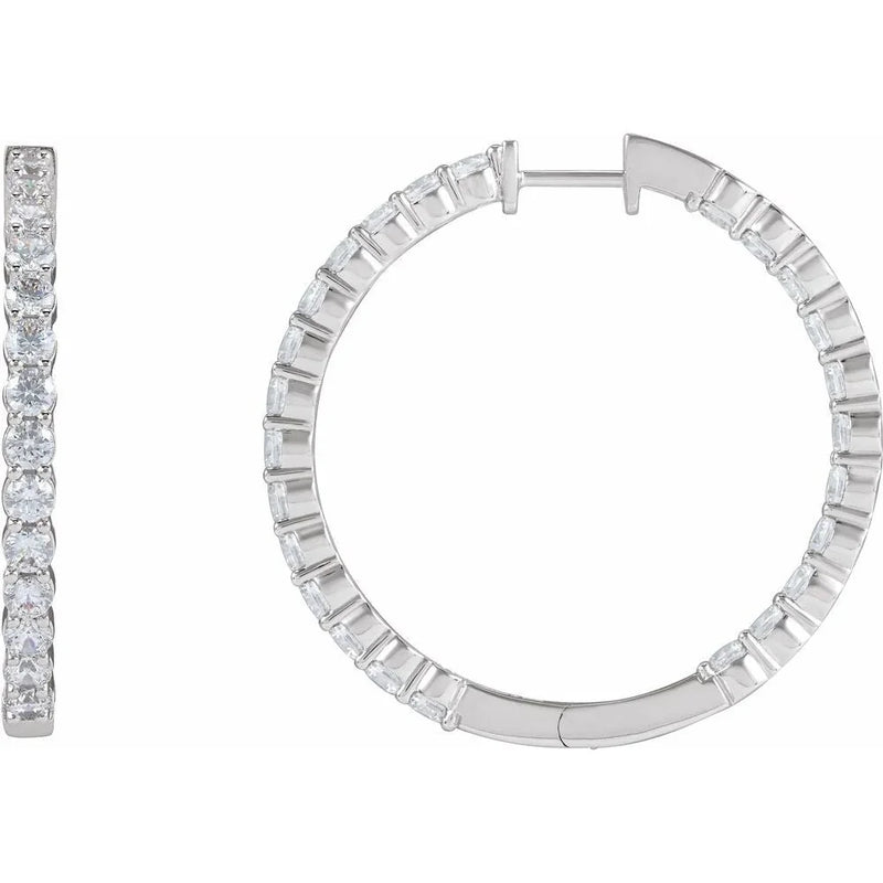 Rayons de Montmartre, Diamond Hinged Hoop Earrings