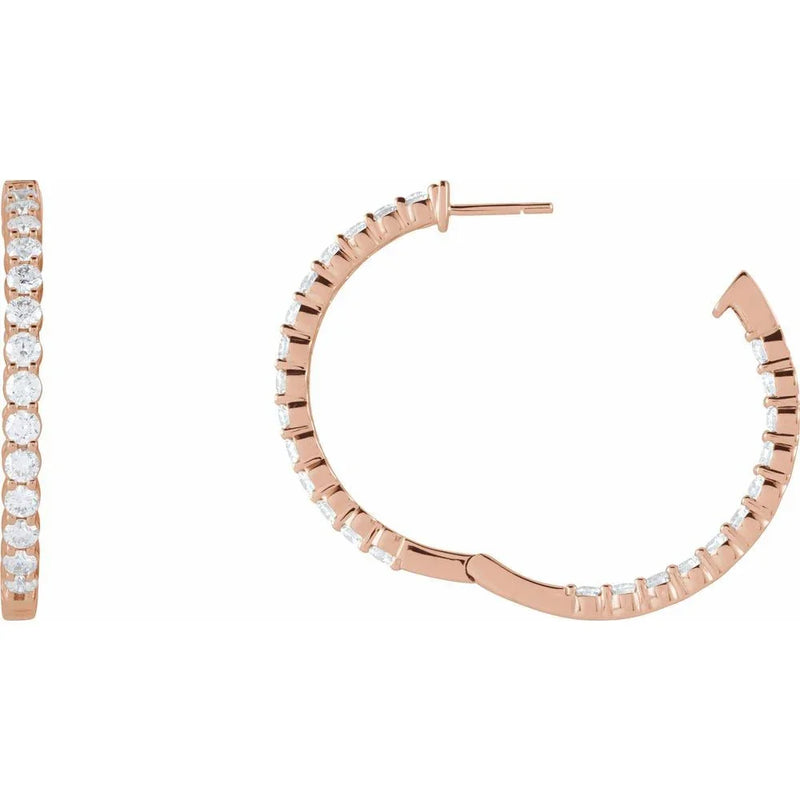 Rayons de Montmartre, Diamond Hinged Hoop Earrings